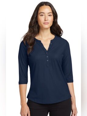 Women’s OGIO Navy Jewel Henley 3/4 Sleeve Top